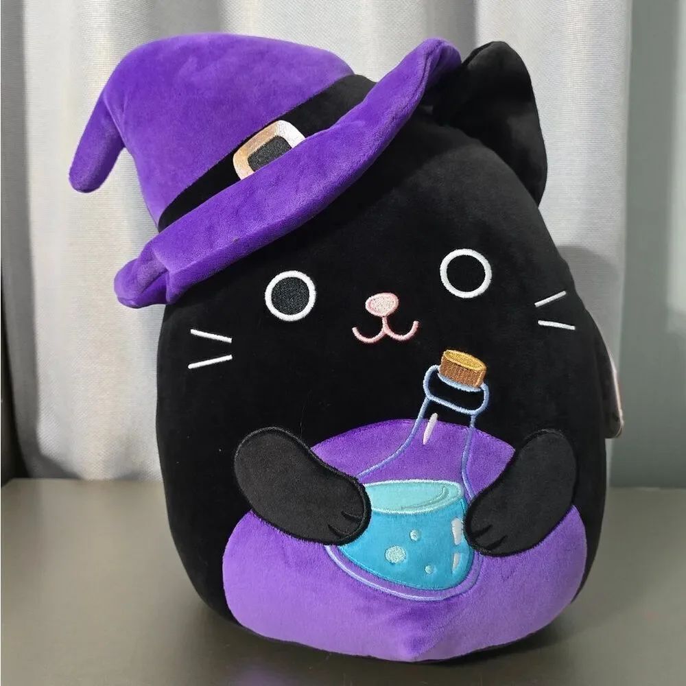 New Squishmallows Original 14 inch Autumn witch Cat with Potion, adult kids toy